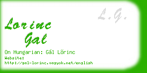 lorinc gal business card