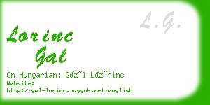 lorinc gal business card